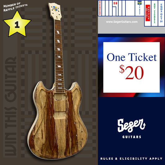 1 Ticket - Annual Seger Guitars Raffle